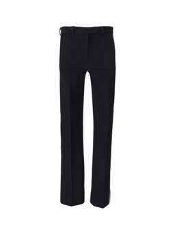 Max Mara - Navy Blue Flared Flat Front Trouser