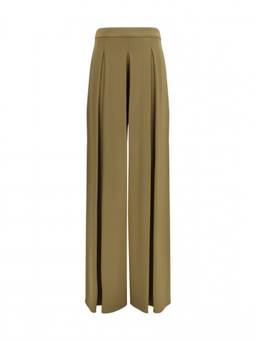 Max Mara - Khaki Flared Flat Front Trouser