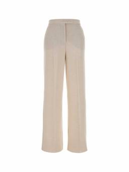 Max Mara - Off White Straight Flat Front Trouser