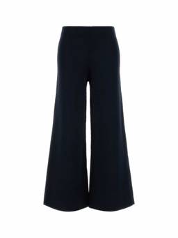 Max Mara - Navy Blue Flared Flat Front Trouser (XL)