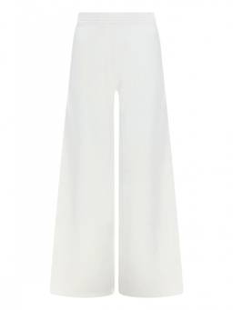 Max Mara - White Flared Flat Front Trouser