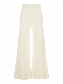 Max Mara - Off White Relaxed Flat Front Trouser