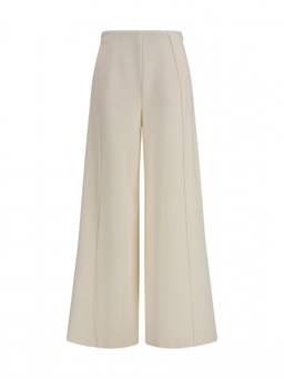 Max Mara - Off White Flared Flat Front Trouser