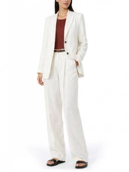 Max Mara - White Straight Pleated Trouser (28)