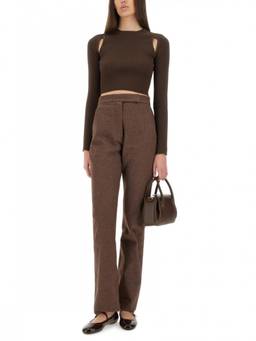 Max Mara - Brown Straight Flat Front Trouser