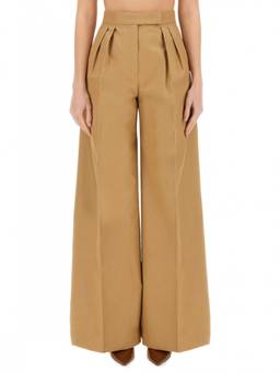 Max Mara - Beige Flared Pleated Trouser (26)
