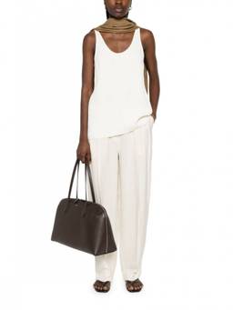 Toteme - Off White Tapered Flat Front Trouser (28)