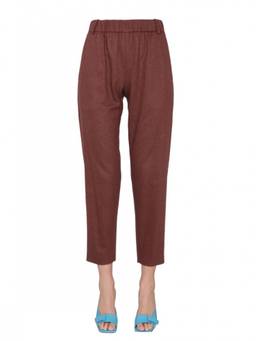 Alysi - Brown Tapered Flat Front Trouser