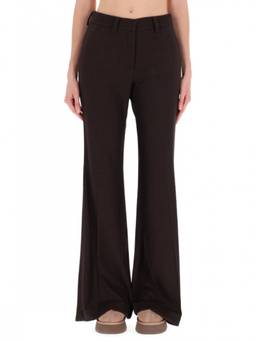Alysi - Dark Brown Flared Trouser (26)
