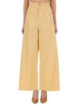 Alysi - Yellow Wide Fit Flat Front Trouser (26)