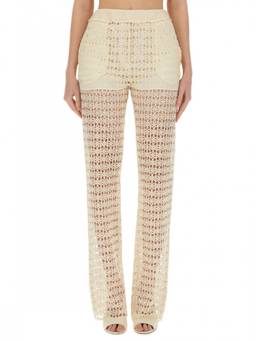 Alysi - White Loose Flat Front Trouser (26)
