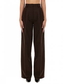 THE LATEST - Brown Regular Pleated Trouser