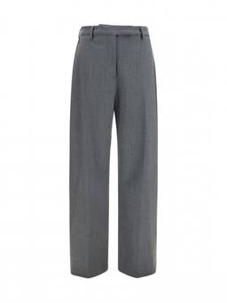 THE LATEST - Grey Straight Flat Front Trouser