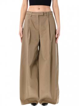 THE LATEST - Brown Relaxed Pleated Trouser (28)