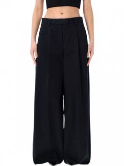 THE LATEST - Black Loose Flat Front Trouser (28)