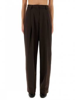 THE LATEST - Brown Tailored Pleated Trouser (24)