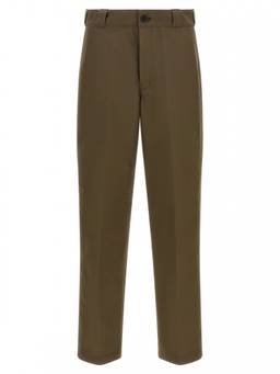 PRADA - Brown Tailored Flat Front Trouser