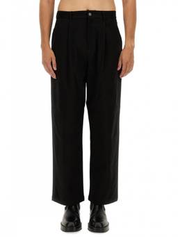 Moschino - Black Solid Pleated Trouser