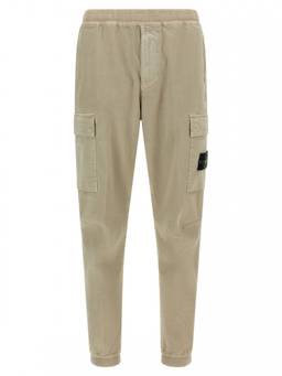 Stone Island - Beige Tapered Logo Trouser