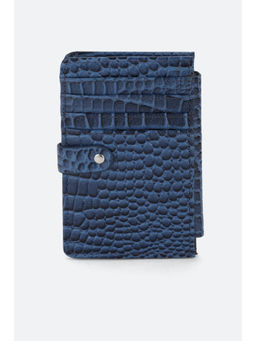 Allen Solly - Men Blue Textured Genuine Leather Wallet