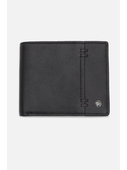 Peter England - Men Black Textured Leather Wallet