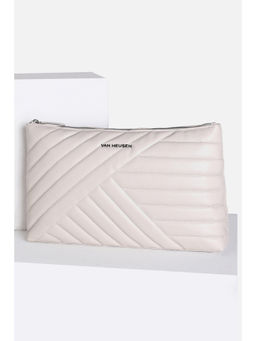 Van Heusen - Women Off White Solid Casual Pouch