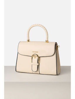 Van Heusen - Women Cream Solid Casual Satchel