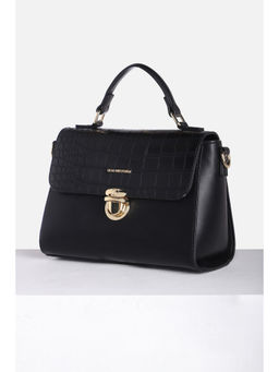 Van Heusen - Women Black Textured Casual Satchel