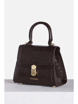 Van Heusen - Women Brown Textured Casual Satchel