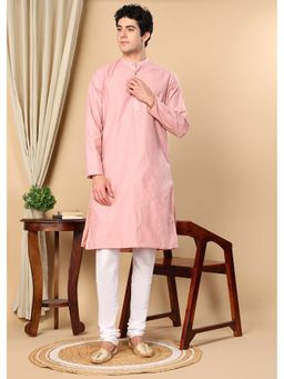 TATTVA - Pink Woven Kurta and Pyjama (Set of 2)