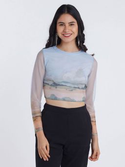 Zink London - Women Blue Printed Top