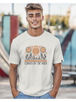 Bewakoof - Men's Grey Wild Echoes Graphic Printed T-shirt