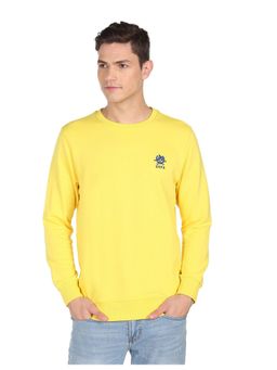 U.S. POLO ASSN. - Men Yellow Logo Embroidered Crew Neck Sweatshirt