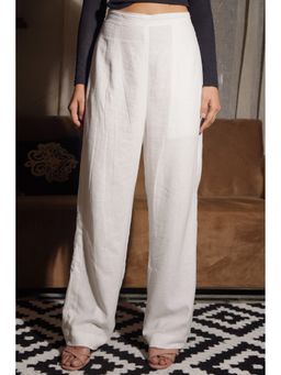 THE SAYURI - White Straight Leg Linen Pant