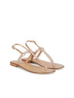 Saint G - Elsie Crystal Cord Amber Leather Sandals