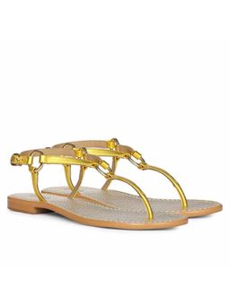 Saint G - O-Ring Yellow Metallic Leather Sandals