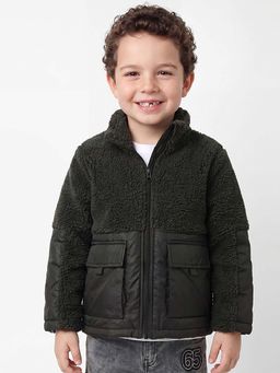 United Colors of Benetton - Regular Fit Mock Neck Solid Jacket