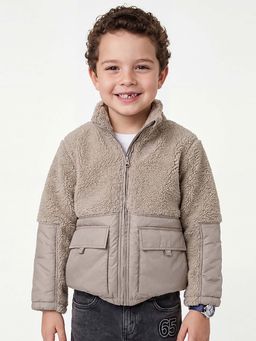United Colors of Benetton - Regular Fit Mock Neck Solid Jacket