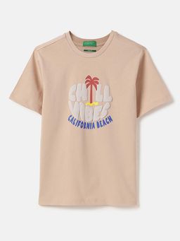 United Colors of Benetton - Relaxed Fit Round Neck Typographic Print T-shirt