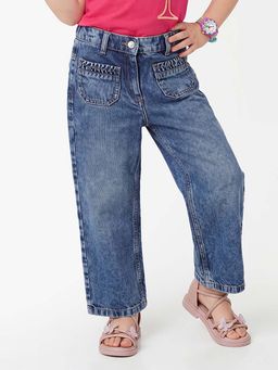 United Colors of Benetton - Cotton Relaxed Fit Mid Waist Solid Jeans