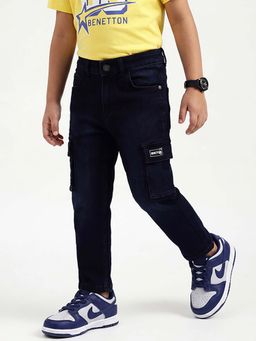 United Colors of Benetton - Cotton Straight Fit Mid Waist Solid Jeans