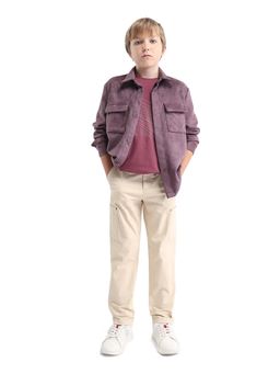 RARE ONES - Beige Cotton Regular Fit Solid Cargo