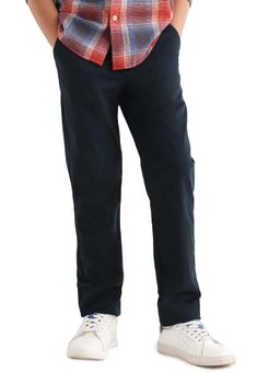 RARE ONES - Cotton Blend Regular Fit Mid Waist Solid Trouser