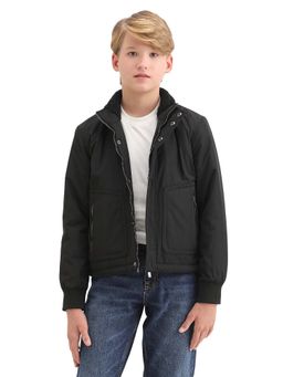 RARE ONES - Black Polyester Regular Fit Solid Jacket