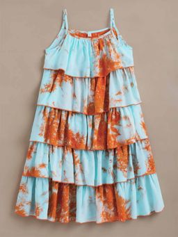 The Magic Wand - Cotton Woven Printed Fit And Flare Dress- Blue