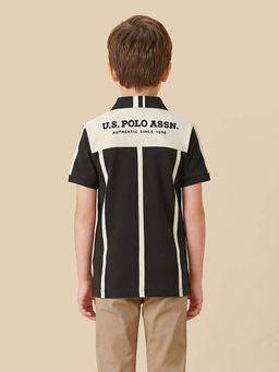 U.S. POLO ASSN. - Kids Boys Brand Striped Regular Fit Polo T-shirt