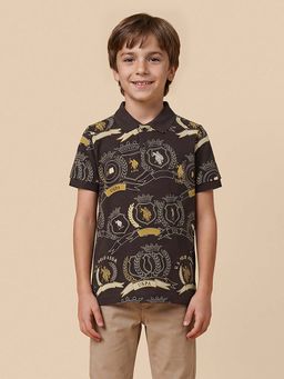 U.S. POLO ASSN. - Kids Boys Brand Printed Regular Fit Polo T-shirt