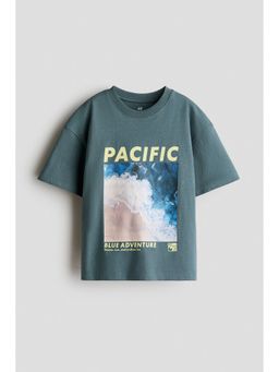 H&M - Boys Turquoise Printed T-Shirt