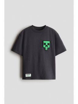 H&M - Boys Grey Oversized Printed T-Shirt