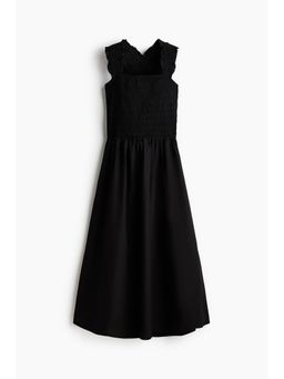 H&M - Women Black Smocked Poplin Dress